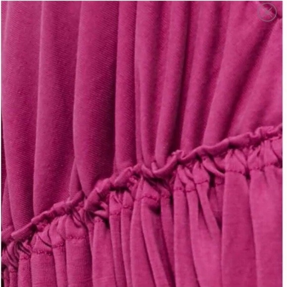 Free People Ruched Magenta Halter Top – Size M, Soft Jersey Knit Boho Cami - Picture 5 of 14